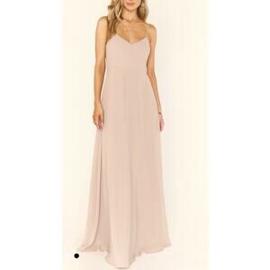 Show Me Your Mumu Faith Maxi Bridesmaid Formal Dress Soft Beige Chiffon NWT S